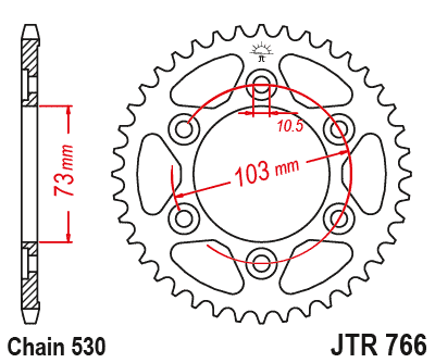 Sprockets Rear - JT For Ducati MultiStrada Enduro (2016-2019) - JT Sprockets - JTR766.43