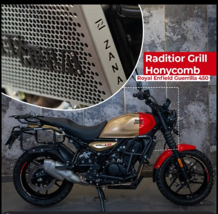 Radiator Grill With Logo For Royal Enfield Guerrilla 450(Honeycomb Silver) - Type-3-Zana-ZI-8527-(Coming Soon)