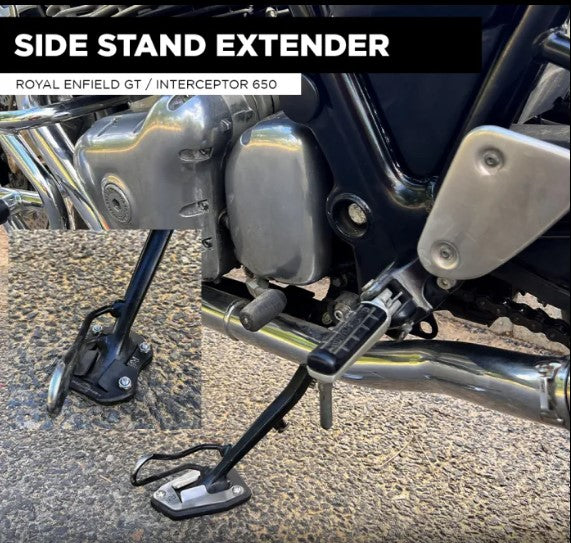 Side Stand Extender Aluminum And Stainless Steel For Royal Enfield Gt/Interceptor 650-Zana-ZI-8361