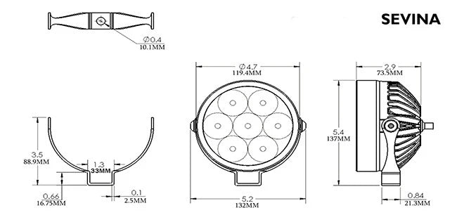 Servina LED Auxiliary Light -Clearwater