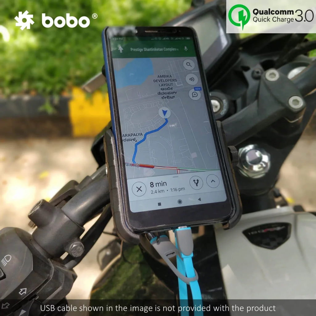 Mobile mount with store charger for bike