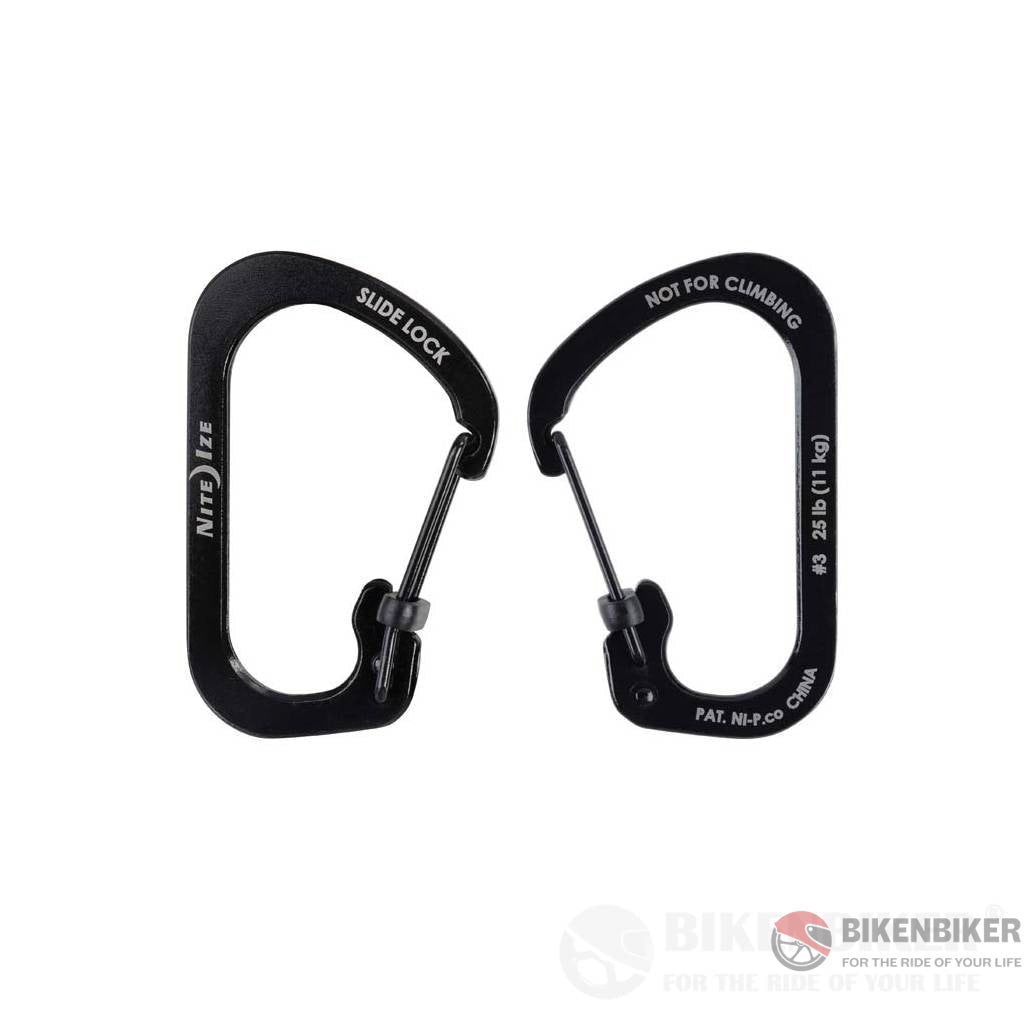 Carabiner Slide Lock - Stainless Steel Nite Ize Black #2/3/4 (3Pcs) Tools