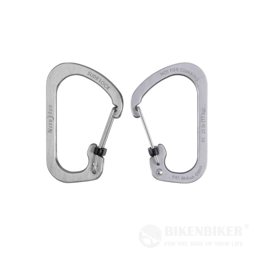 Carabiner Slide Lock - Stainless Steel Nite Ize Silver #2/3/4 (3Pcs) Tools