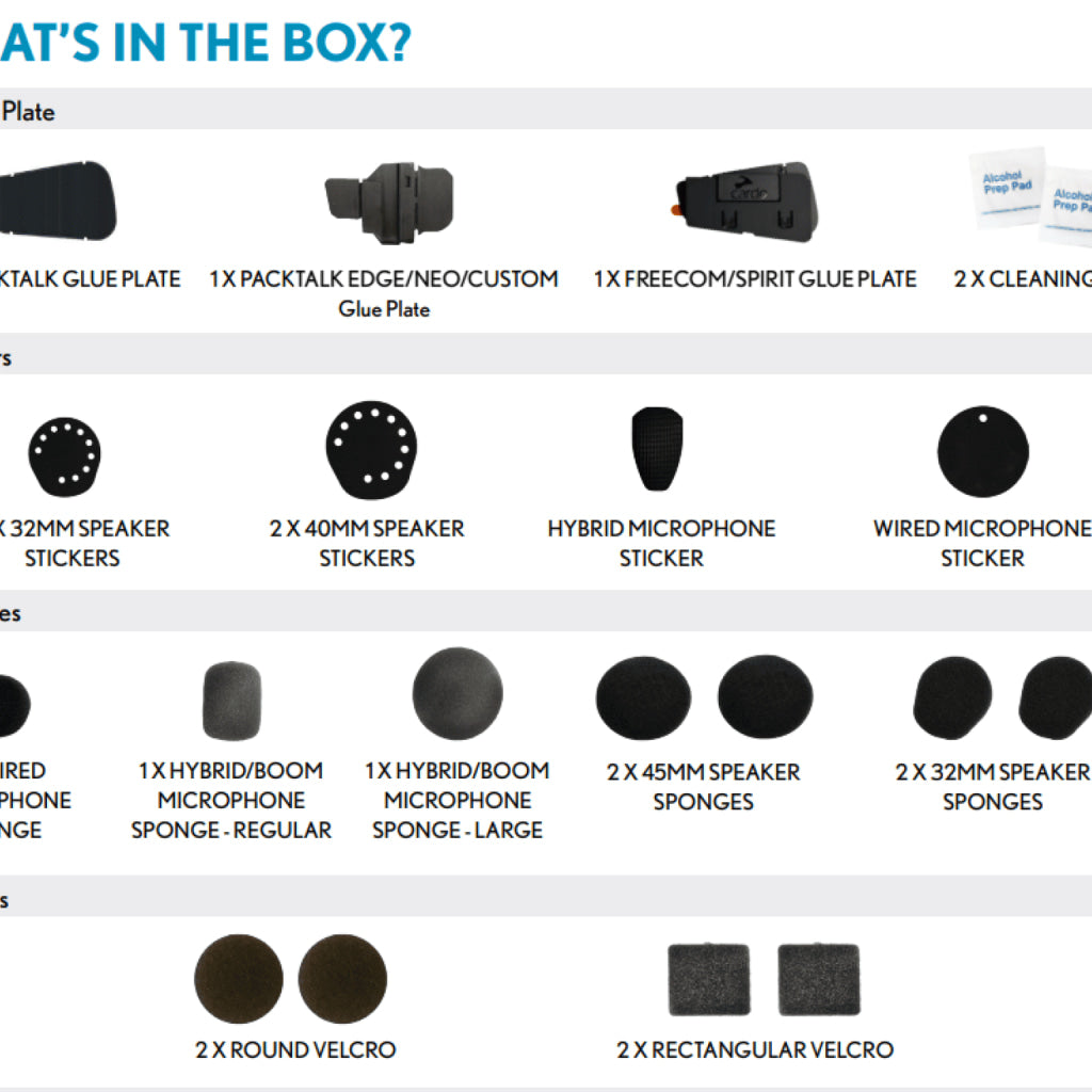 Cardo Refreshment Kit – Packtalk / Freecom X Spirit Series Bluetooth Communicators