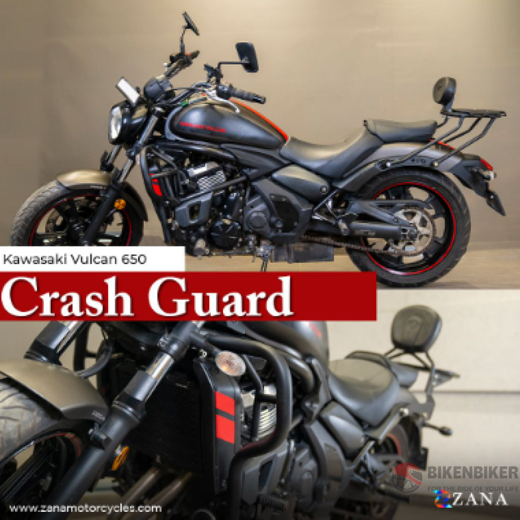 Crash Guard Textured Matte Black For Kawasaki Vulcan 650 - Zana