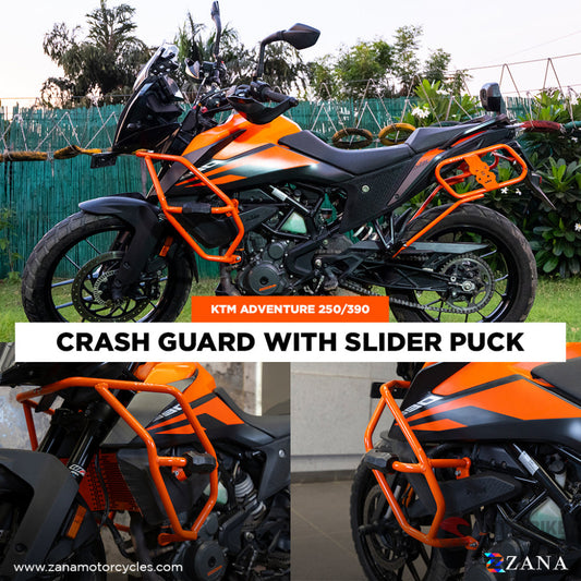 Crash Guard With Sliders Orange Ktm 250/390 / 390 X Adv - Zana Protection