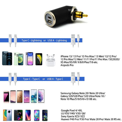 Din (Hella) To 36W Pd Usb-C + Qc 3.0 (Angled) Electricals