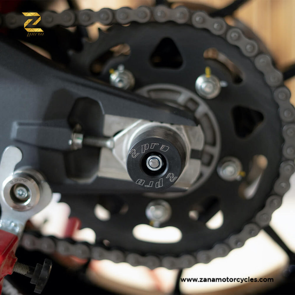 Ducati Monster 950 Protection - Zpro Rear Axle Protectors Zana Rear Swingarm Bobbins