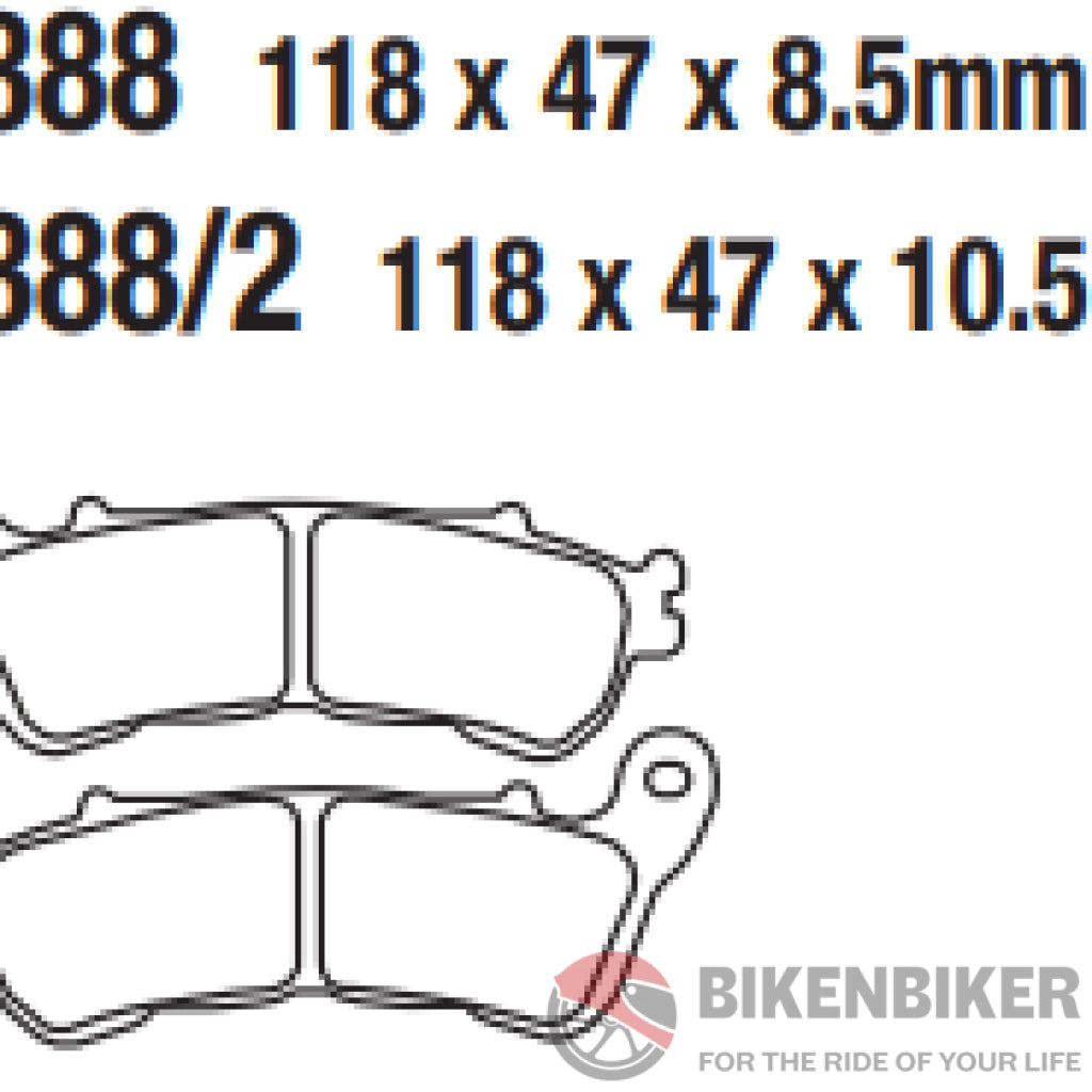 Fa388Hh Fully Sintered Brake Pads - Ebc Brakes