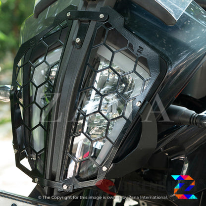 Ktm 390 Adventure Head Light Grill Hexagonal Black- Zana Headlight Accessories