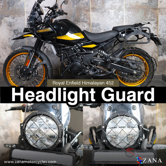 Head Light Guard For Himalayan 450 (Black Color - Stainless Steel) Type-2 Headlight