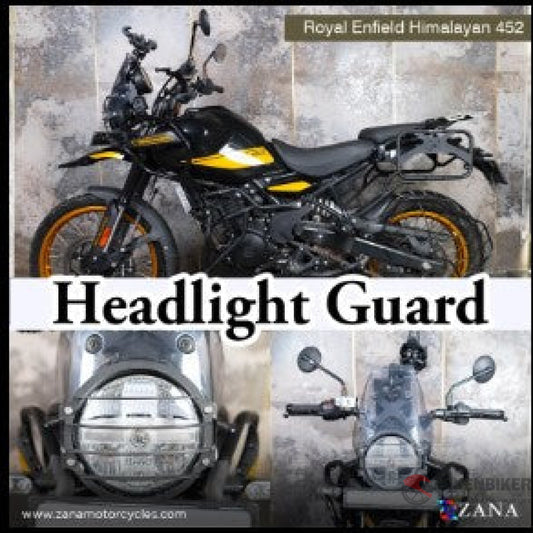 Head Light Guard For Himalayan 450 (Black Color - Stainless Steel) Type-3 Headlight