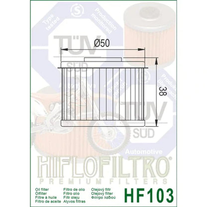 Honda Cb 300R Oil Filter - Hi Flo