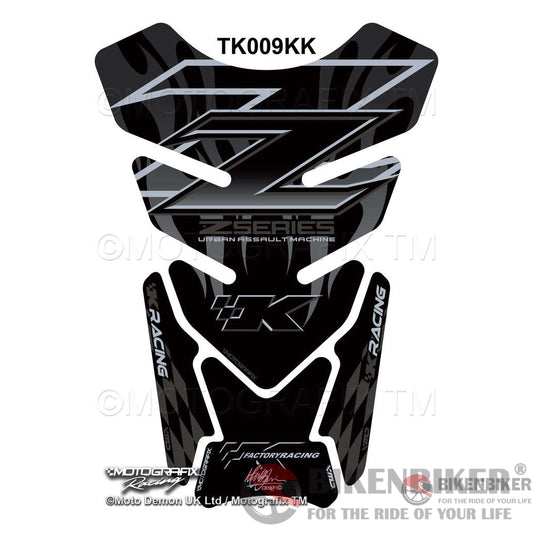 Kawasaki Z750 Z1000 Z Series Black Motorcycle Tank Pad Protector Motografix 3D Gel