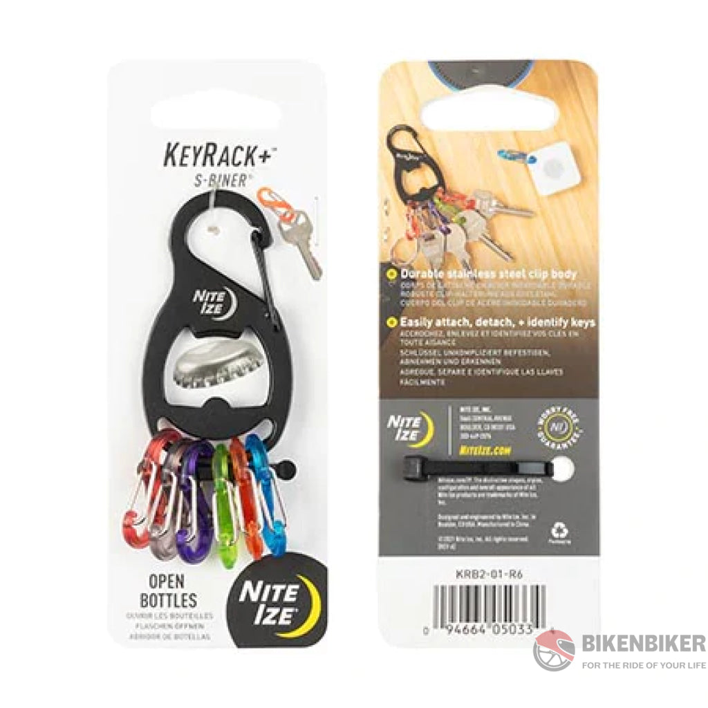 Keyrack With Plastic S-Biners - Nite Ize Black Tools