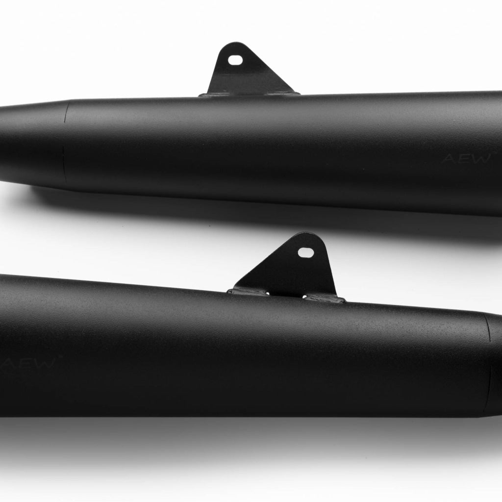 Megaphone Exhaust For Interceptor/Gt 650 - Te 103 Aew Mild Steel Heat Resistant Full Black Slip On