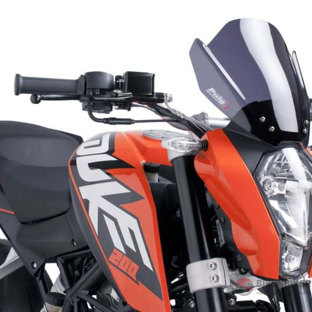 Naked New Generation Sport Windshield For Ktm Duke (2013-16) - Puig Dark Smoke Windscreen