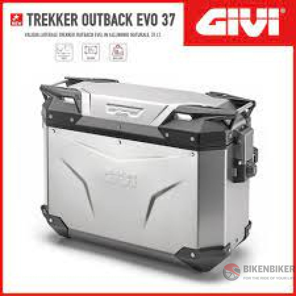 Obke37Apack2 Trekker Outback Evo Natural Aluminium Side-Case 37 Ltr Side Case