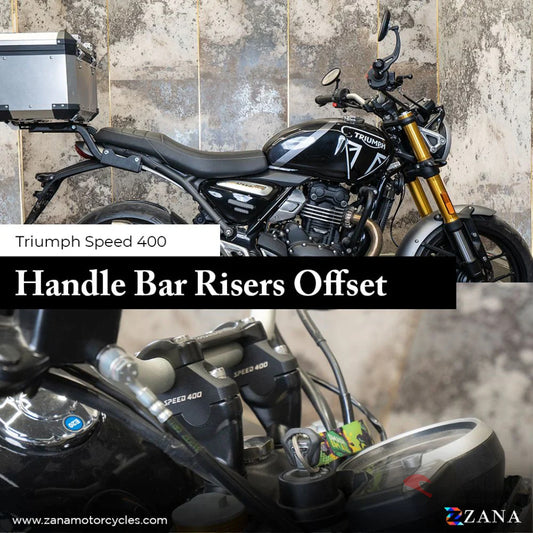 Offset Handle Bar Risers Black Triumph Speed 400 - Zana