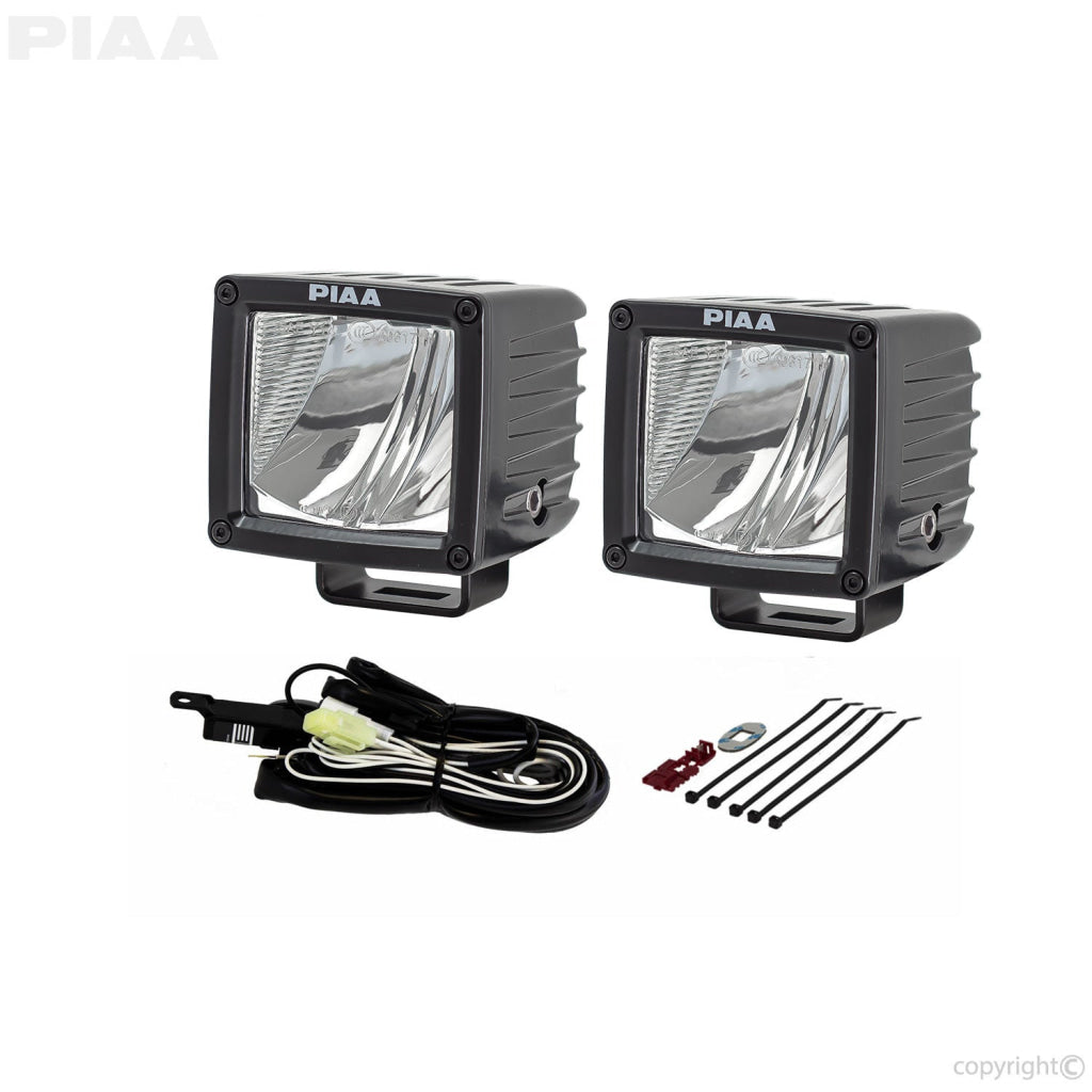 PIAA RF3 Cube White LED Driving Beam Kit - Bike 'N' Biker