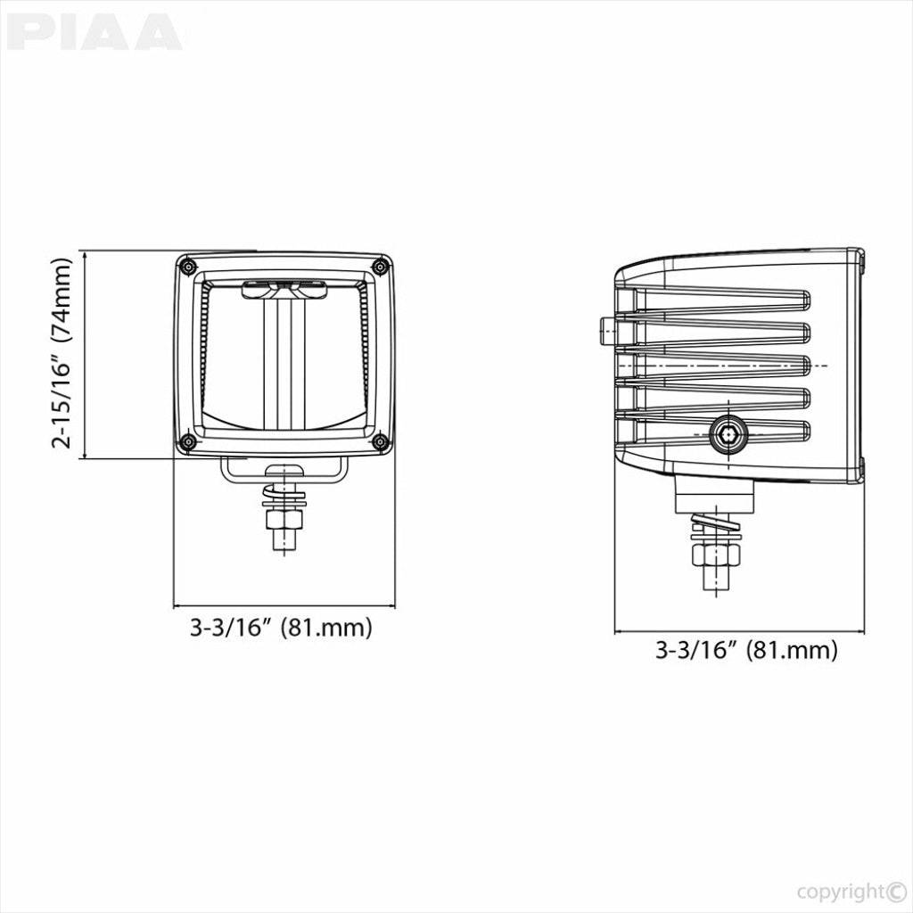 PIAA RF3 Cube White LED Driving Beam Kit - Bike 'N' Biker