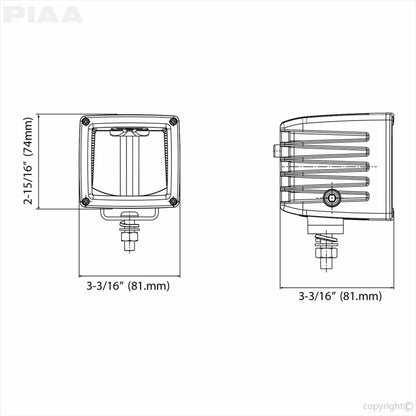 PIAA RF3 Cube White LED Driving Beam Kit - Bike 'N' Biker