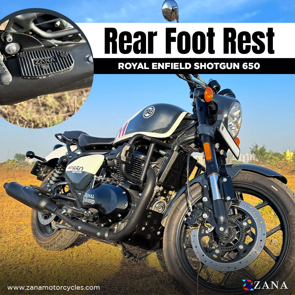 Rear Footrest For Shotgun 650 - ROYAL ENFIELD ( Black, Mild Steel ) - Zana - ZI-8462