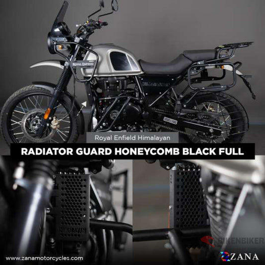 Radiator Guard Honeycomb Black (Full) Aluminium Himalayan Bs-3/4/6 - Zana Protection