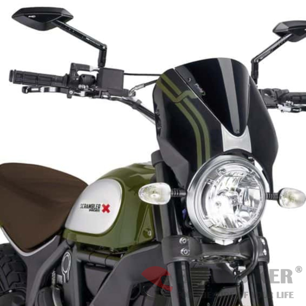 Retrovision Windshield For Ducati Scrambler Icon-Puig Black Wind Shield