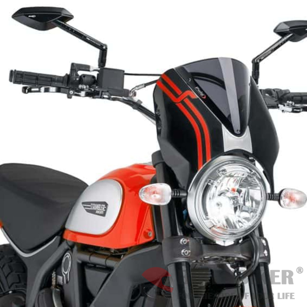 Retrovision Windshield For Ducati Scrambler Icon-Puig Dark Smoke Wind Shield