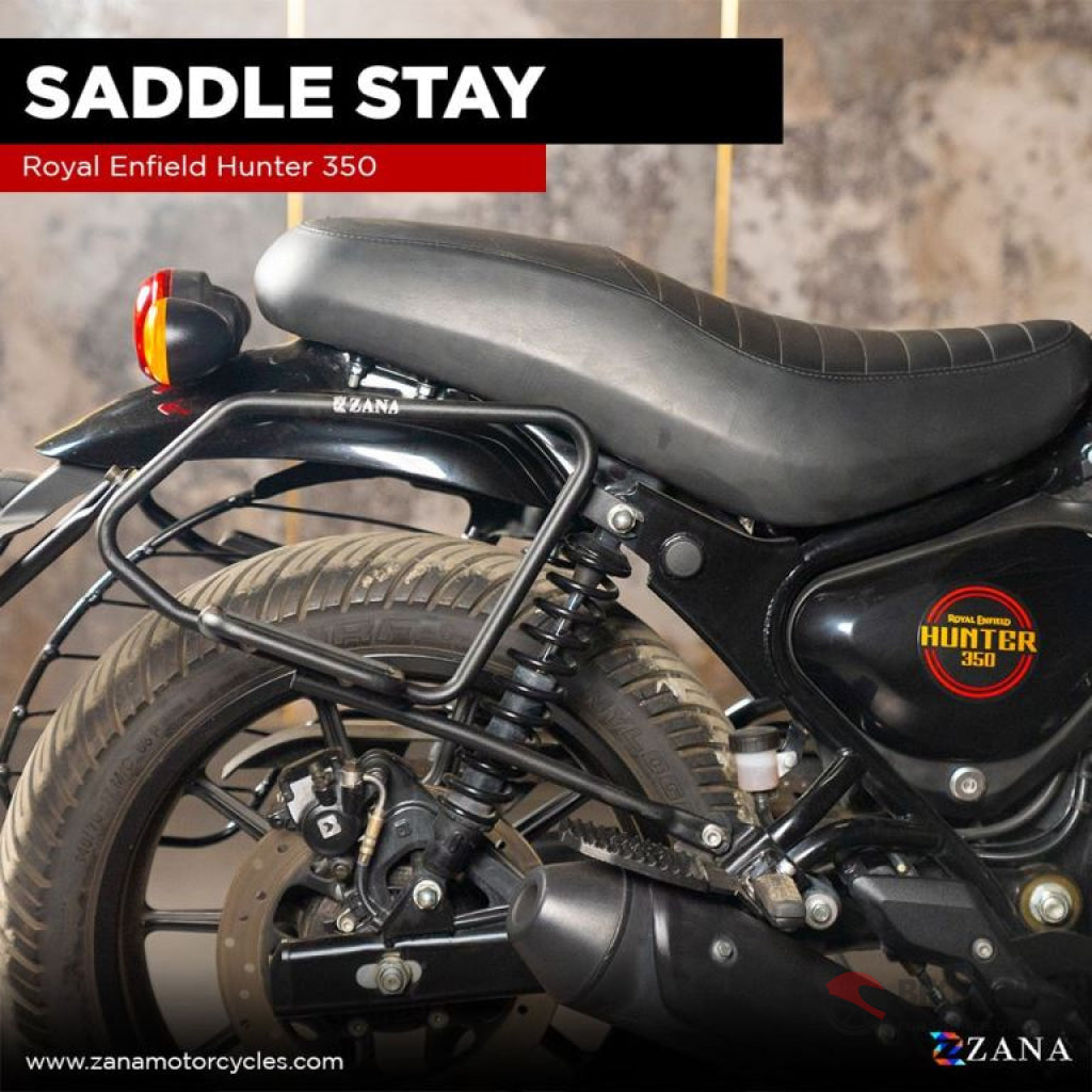 Saddle Stay Mild Steel With Exhaust Shield Black For Royal Enfield Hunter 350 - Zana