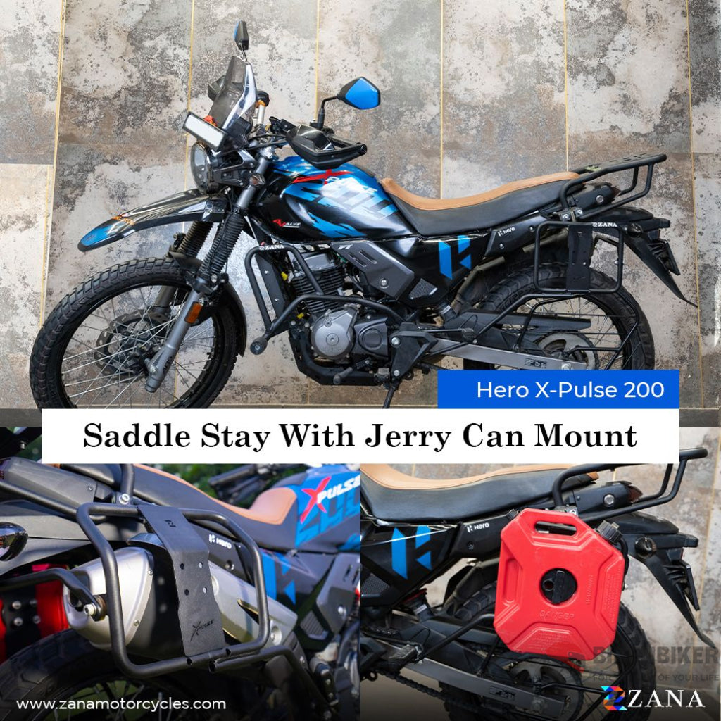 Saddle Stay With Jerry Can Mount For X-Pulse 200 - Zana Saddle Stay