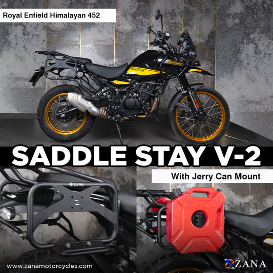 Saddle Stay With Jerry Can Mount V2 For Himalayan 450 -Zi-8435 (Mild Steel)