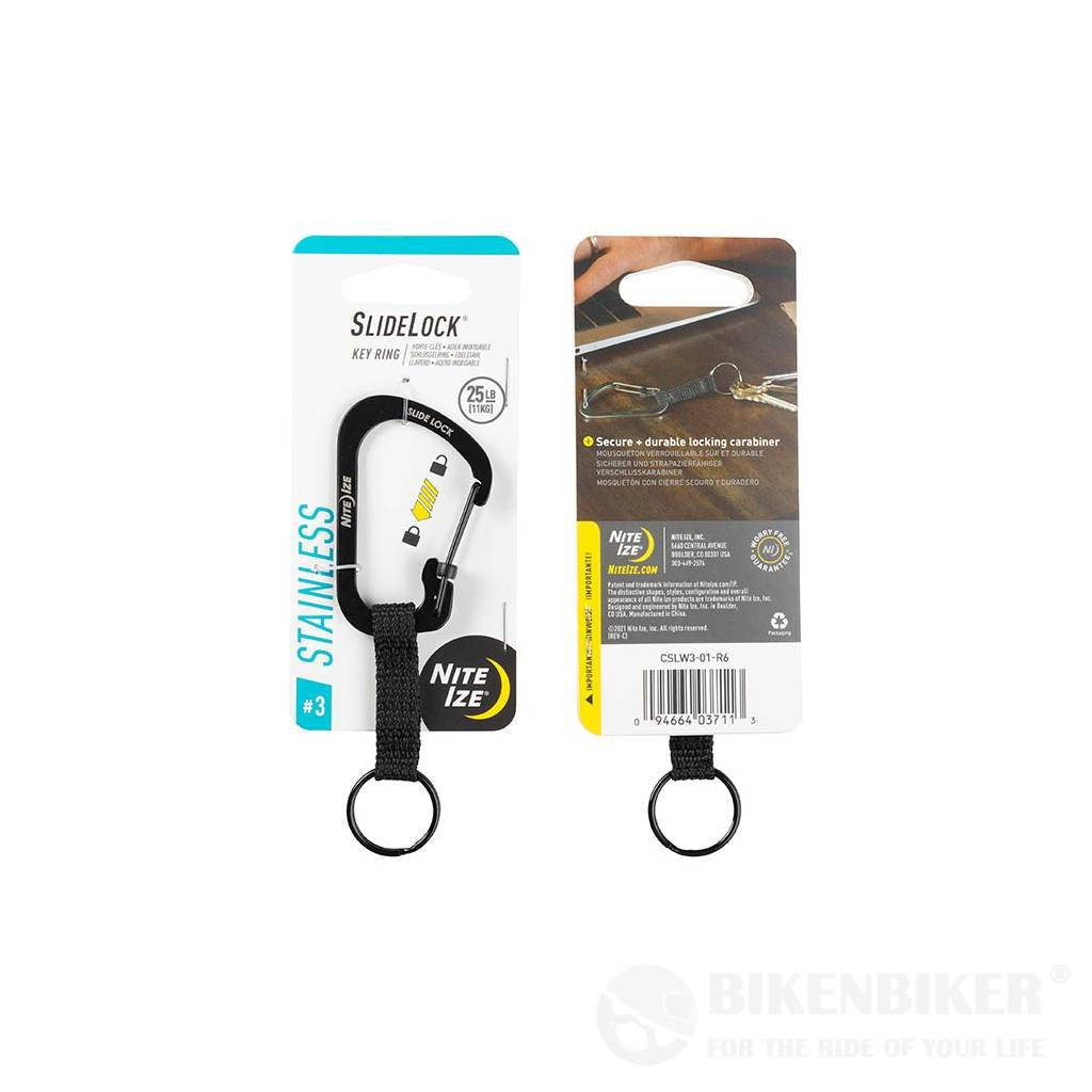 Slide Lock Keyring - Nite Ize Black