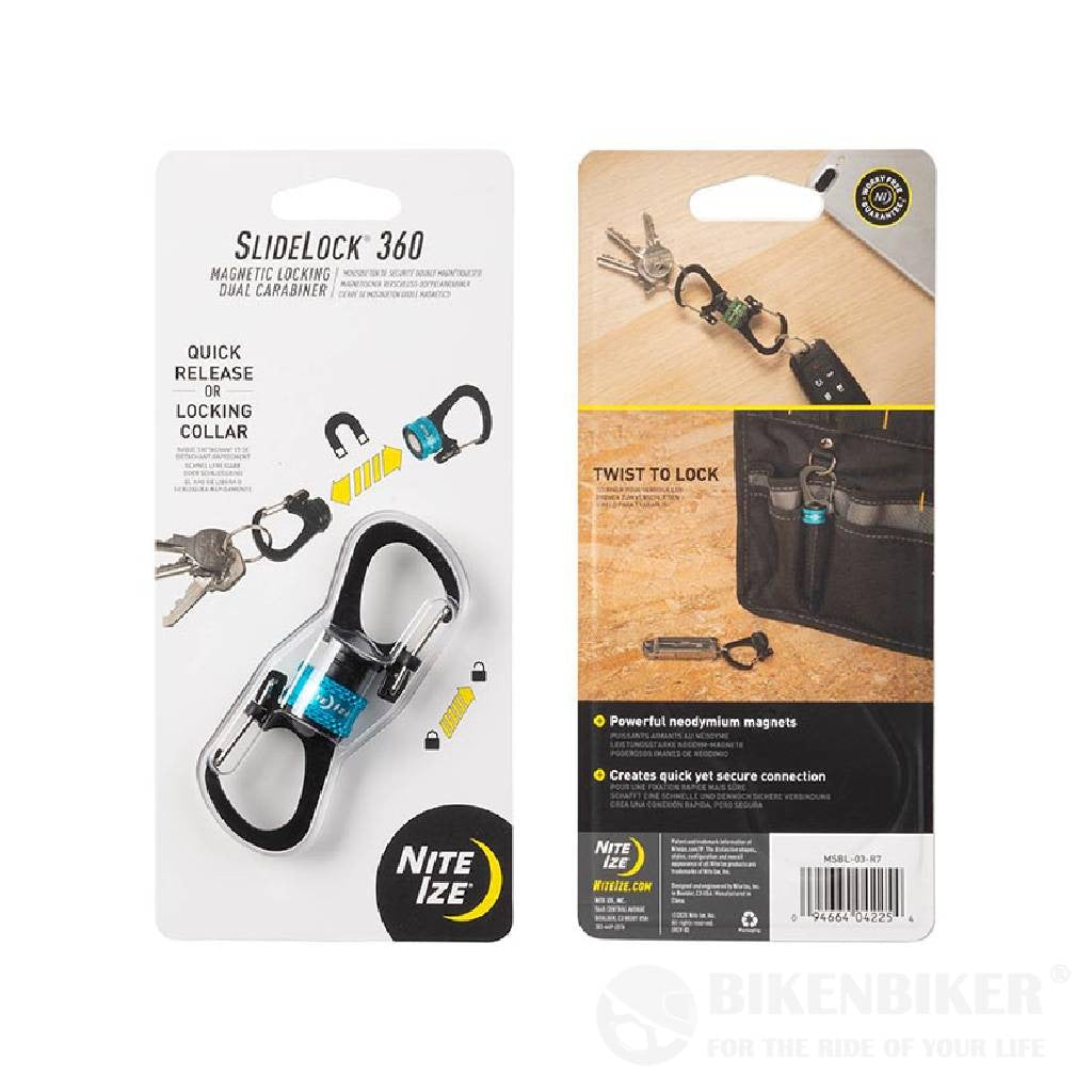 Slidelock® 360° Magnetic Locking Dual Carabiner - Nite Ize Blue Tools