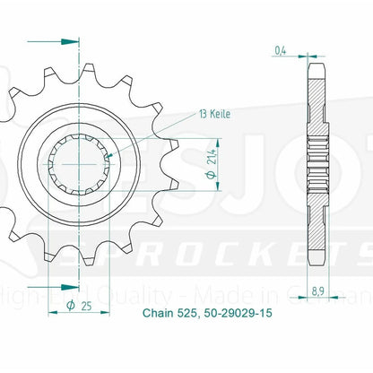 Sprockets Front (29029 - 16T) Kawasaki Z900 (2022 Onwards)