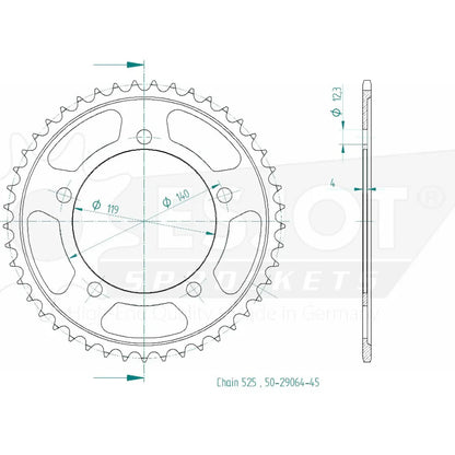 Sprockets Rear (29064-45T) - Bmw S1000Rr (2019-2022)- Esjot