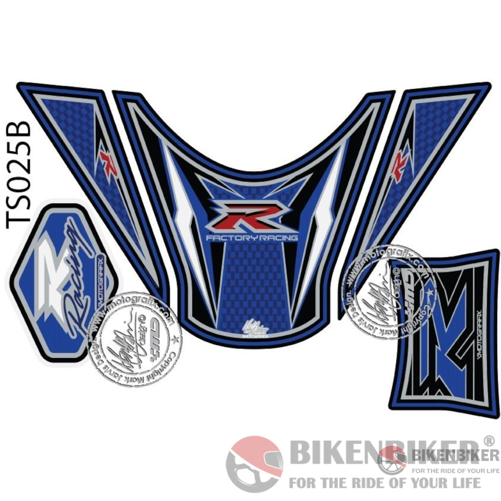 Suzuki Gsxr 1000 2009 - 2016 Blue Motorcycle Tank Pad Protector Motografix 3D Gel Ts025B-Motografix