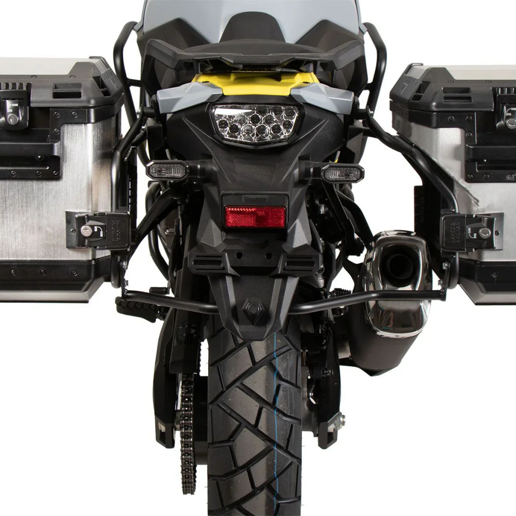 Suzuki V-Strom 800 De Sidecase Carrier - Cutout Series With Xplorer Short Screen