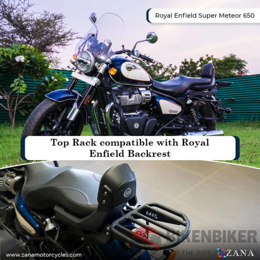 Top Rack Compatible With Royal Enfield Backrest Ms For Super Meteor 650 - Zana