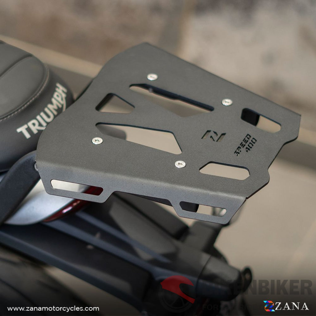 Top Rack With Aluminum / Steel Plate Black Triumph Speed 400/Scrambler 400 X - Zana