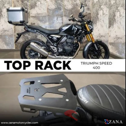 Top Rack With Aluminum Plate T-1 Black /Ms T-2 For Triumph Speed 400/Scrambler 400 X - Zana