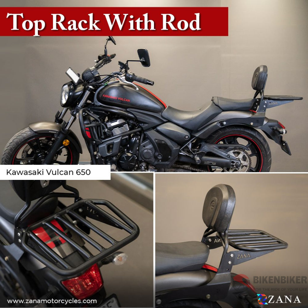 Kawasaki Vulcan 650 Top Rack W/ Pillion Backrest - Zana