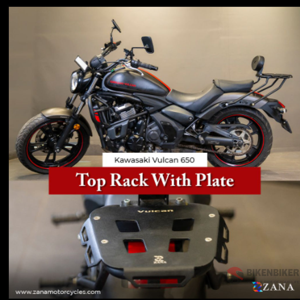 Top Rack With Plate Compatible Pillion Backrest For Kawasaki Vulcan 650