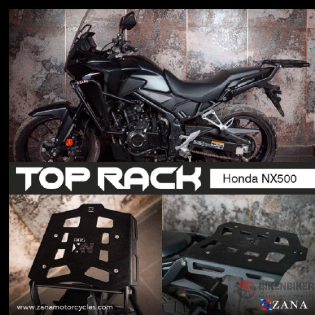 Top Rack With Plate For Honda Nx500 (Mild Steel Black) (Coming Soon) Rack