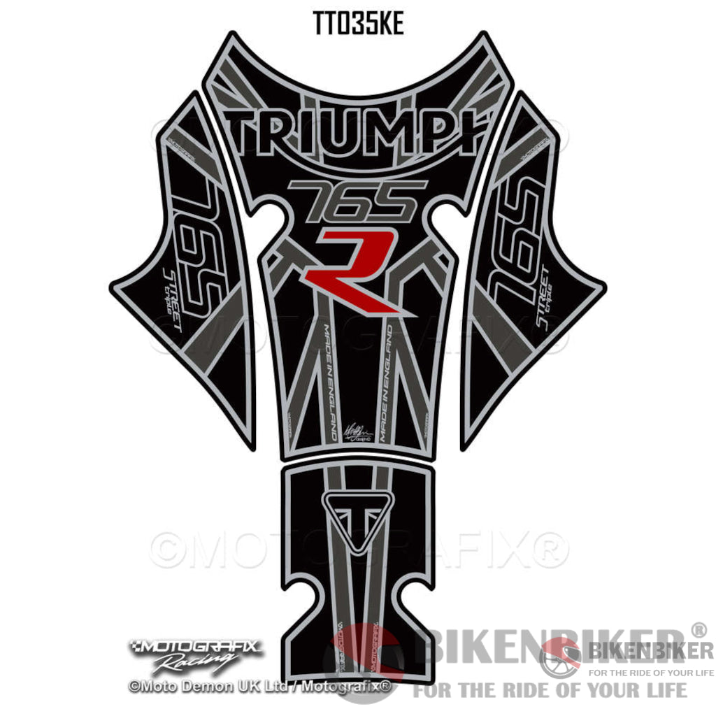 Triumph 765R Street Triple 2017 18 19 Motorcycle Tank Pad Protector Motografix 3D Gel